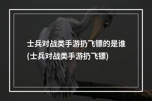 士兵对战类手游扔飞镖的是谁(士兵对战类手游扔飞镖)