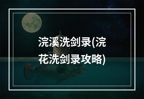 浣溪洗剑录(浣花洗剑录攻略)