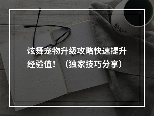 炫舞宠物升级攻略快速提升经验值！（独家技巧分享）