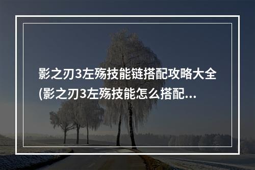 影之刃3左殇技能链搭配攻略大全(影之刃3左殇技能怎么搭配 影之刃3左殇技能搭配推荐)