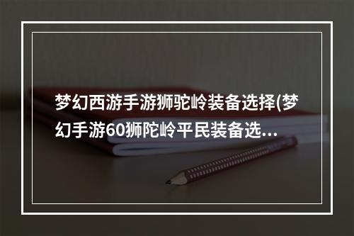 梦幻西游手游狮驼岭装备选择(梦幻手游60狮陀岭平民装备选择)