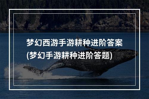 梦幻西游手游耕种进阶答案(梦幻手游耕种进阶答题)