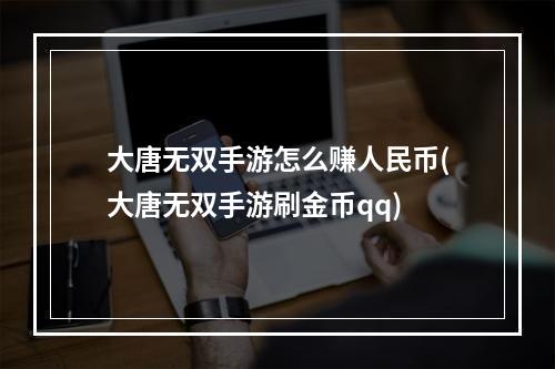 大唐无双手游怎么赚人民币(大唐无双手游刷金币qq)