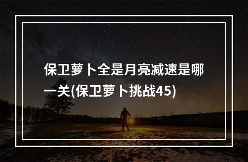 保卫萝卜全是月亮减速是哪一关(保卫萝卜挑战45)