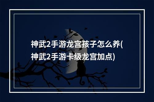 神武2手游龙宫孩子怎么养(神武2手游卡级龙宫加点)