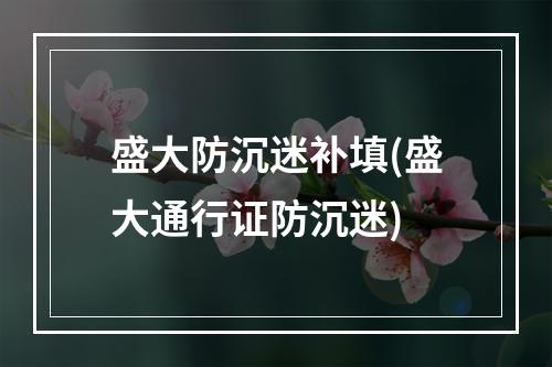 盛大防沉迷补填(盛大通行证防沉迷)