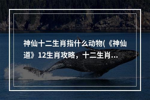 神仙十二生肖指什么动物(《神仙道》12生肖攻略，十二生肖怎么没十二生肖怎么找)