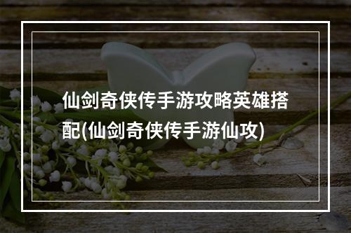 仙剑奇侠传手游攻略英雄搭配(仙剑奇侠传手游仙攻)