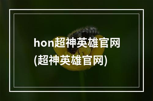 hon超神英雄官网(超神英雄官网)