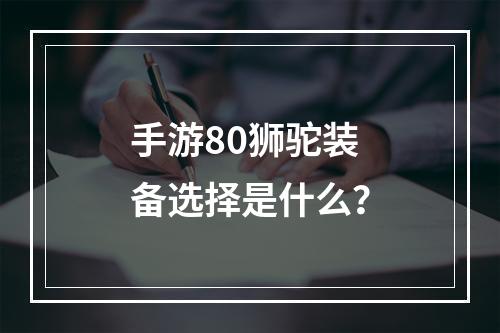 手游80狮驼装备选择是什么？