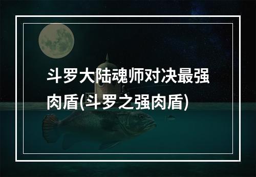 斗罗大陆魂师对决最强肉盾(斗罗之强肉盾)