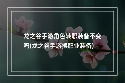 龙之谷手游角色转职装备不变吗(龙之谷手游换职业装备)