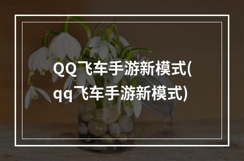 QQ飞车手游新模式(qq飞车手游新模式)