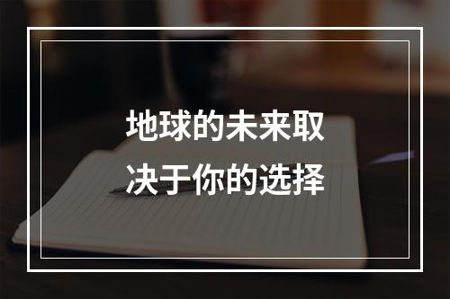 地球的未来取决于你的选择