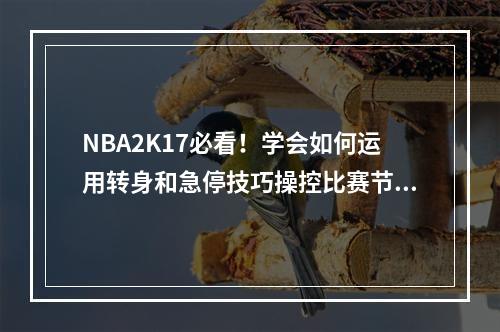 NBA2K17必看！学会如何运用转身和急停技巧操控比赛节奏(转身技巧、急停技巧)(玩家必备！NBA2K17运球过人技巧合集，让你成为场上的MVP(运球技巧、过人