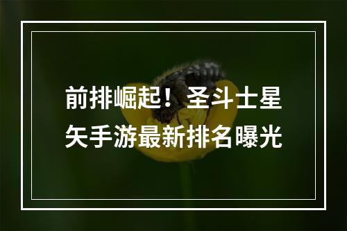 前排崛起！圣斗士星矢手游最新排名曝光