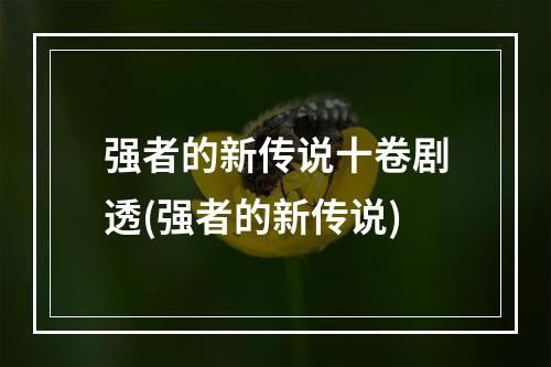 强者的新传说十卷剧透(强者的新传说)