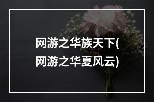 网游之华族天下(网游之华夏风云)