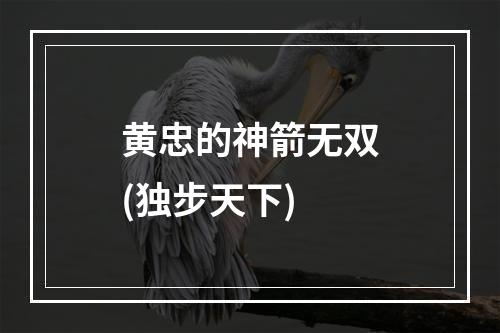 黄忠的神箭无双(独步天下)