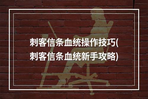 刺客信条血统操作技巧(刺客信条血统新手攻略)