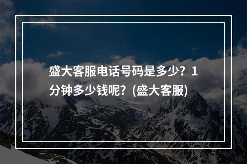 盛大客服电话号码是多少？1分钟多少钱呢？(盛大客服)