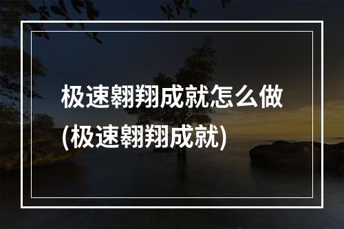 极速翱翔成就怎么做(极速翱翔成就)