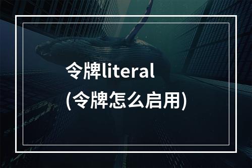 令牌literal(令牌怎么启用)