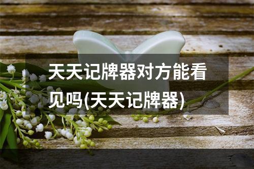 天天记牌器对方能看见吗(天天记牌器)