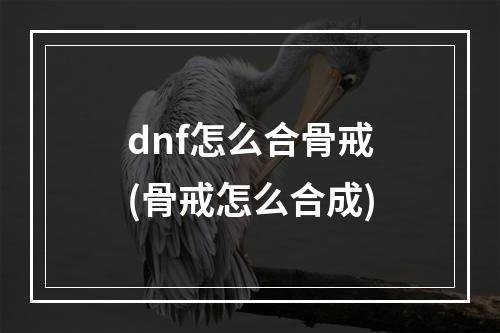 dnf怎么合骨戒(骨戒怎么合成)