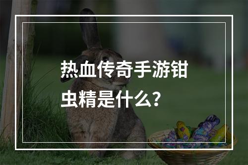 热血传奇手游钳虫精是什么？