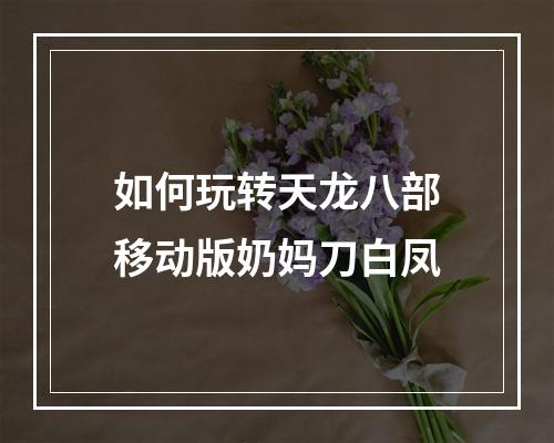 如何玩转天龙八部移动版奶妈刀白凤