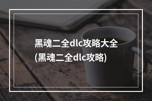 黑魂二全dlc攻略大全(黑魂二全dlc攻略)