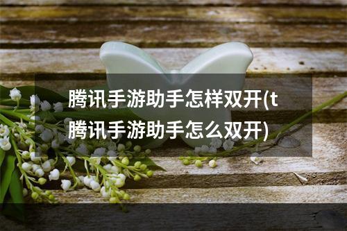 腾讯手游助手怎样双开(t腾讯手游助手怎么双开)