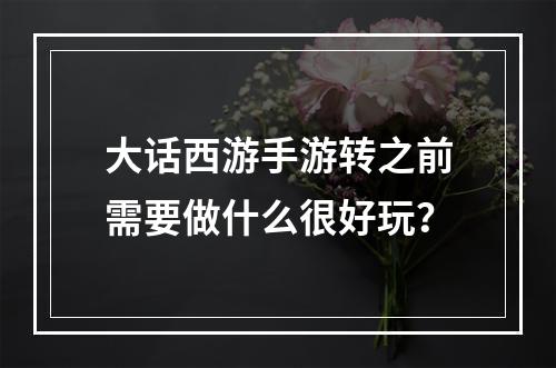 大话西游手游转之前需要做什么很好玩？