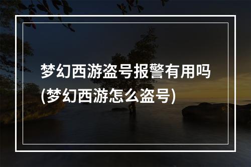 梦幻西游盗号报警有用吗(梦幻西游怎么盗号)