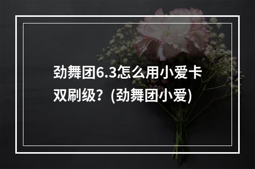 劲舞团6.3怎么用小爱卡双刷级？(劲舞团小爱)