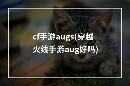 cf手游augs(穿越火线手游aug好吗)