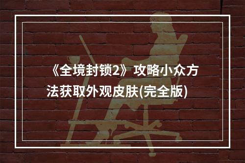 《全境封锁2》攻略小众方法获取外观皮肤(完全版)