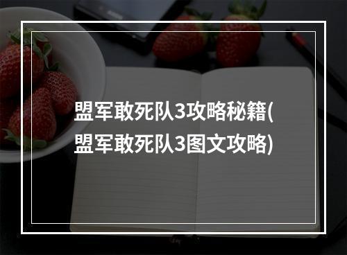 盟军敢死队3攻略秘籍(盟军敢死队3图文攻略)