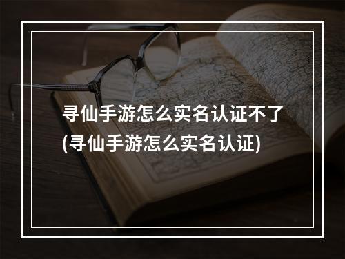 寻仙手游怎么实名认证不了(寻仙手游怎么实名认证)