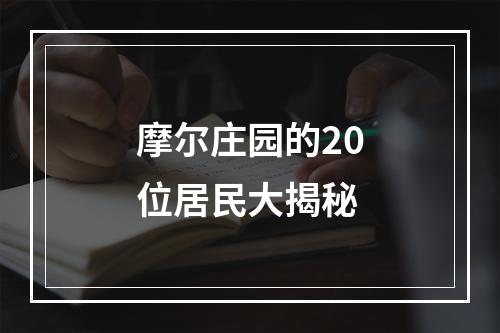 摩尔庄园的20位居民大揭秘