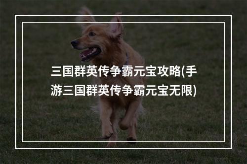 三国群英传争霸元宝攻略(手游三国群英传争霸元宝无限)