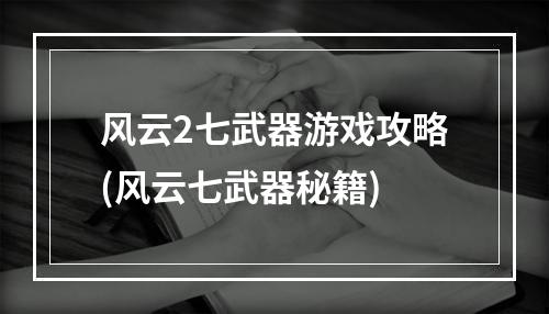 风云2七武器游戏攻略(风云七武器秘籍)