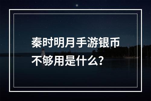 秦时明月手游银币不够用是什么？