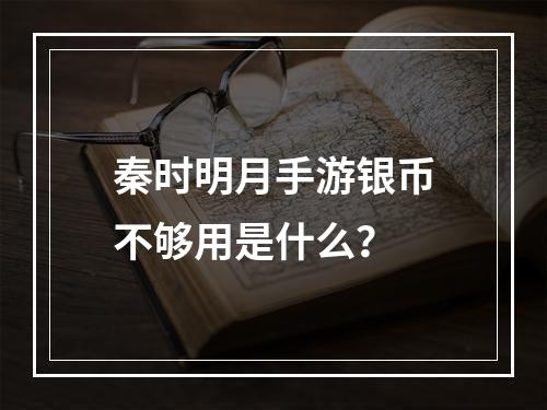 秦时明月手游银币不够用是什么？