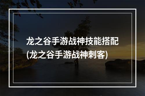 龙之谷手游战神技能搭配(龙之谷手游战神刺客)