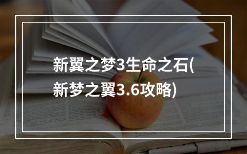 新翼之梦3生命之石(新梦之翼3.6攻略)