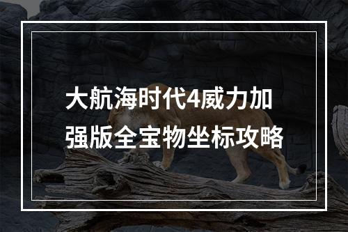 大航海时代4威力加强版全宝物坐标攻略