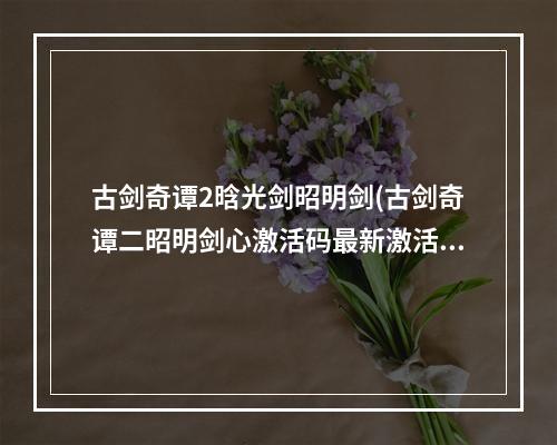 古剑奇谭2晗光剑昭明剑(古剑奇谭二昭明剑心激活码最新激活码是多少)