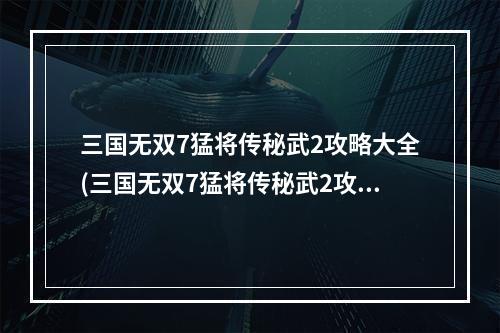 三国无双7猛将传秘武2攻略大全(三国无双7猛将传秘武2攻略)